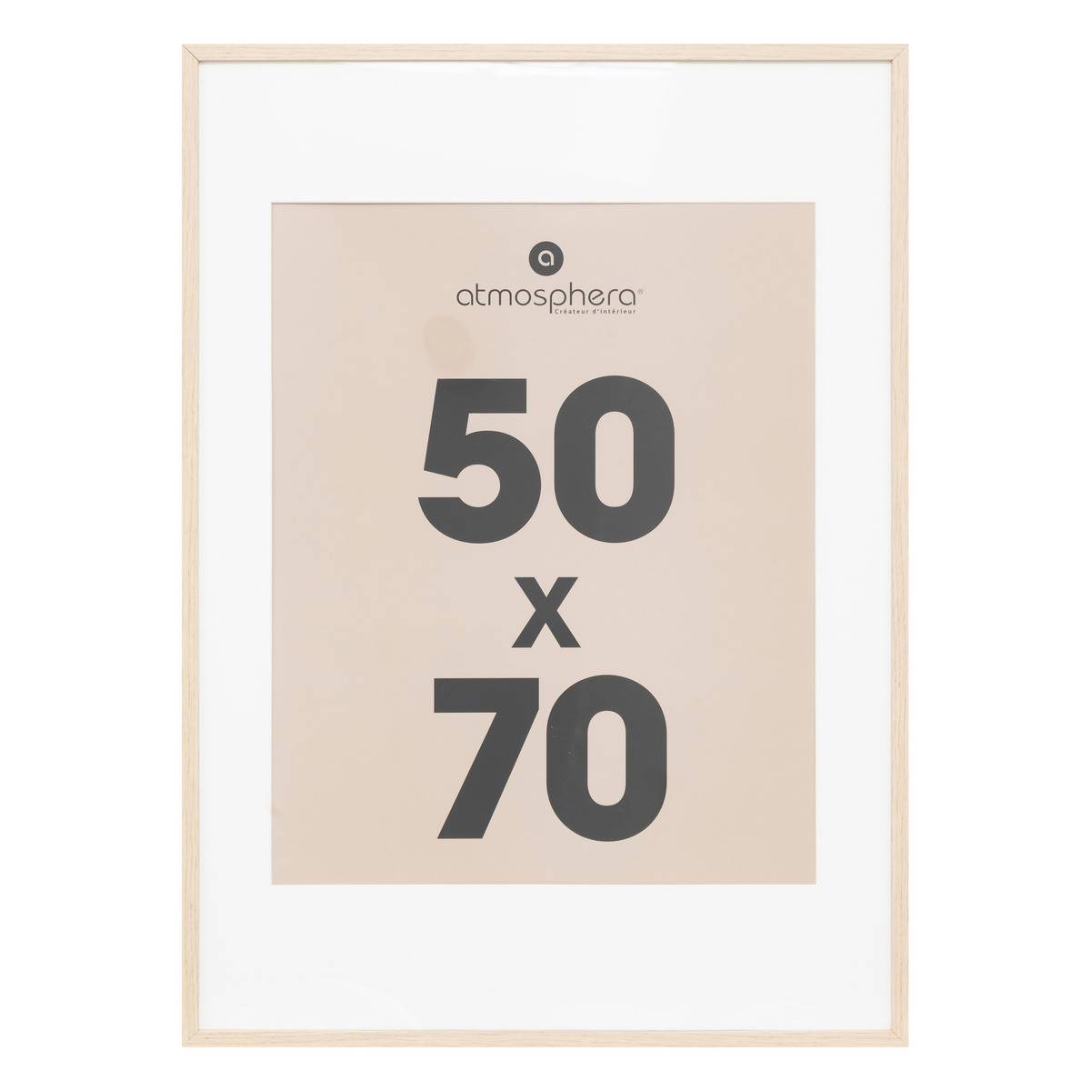 Cadre photo en bois 50x70cm MANU beige, ATMOSPHERA