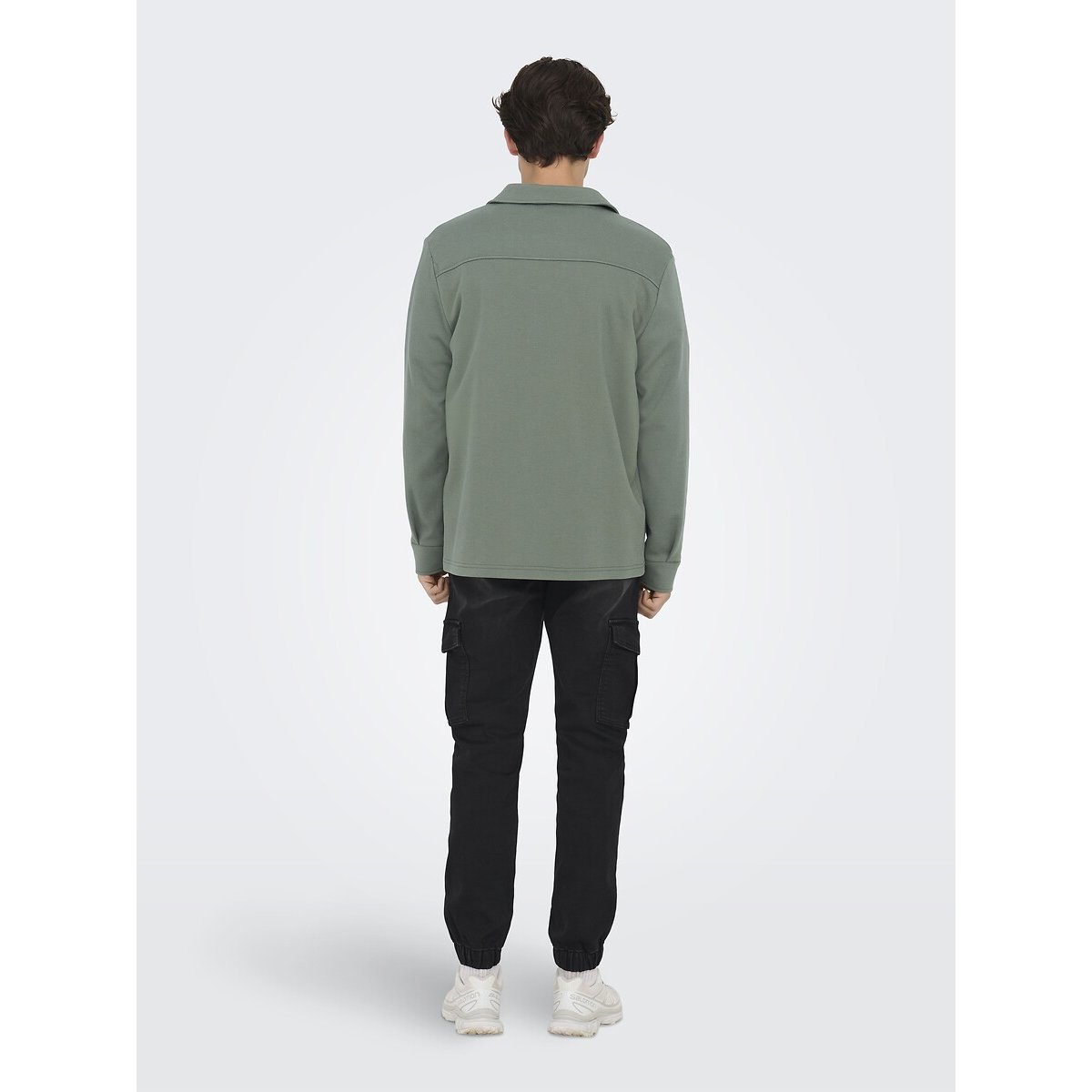 Sovracamicia con tasche grigio verde, ONLY & SONS