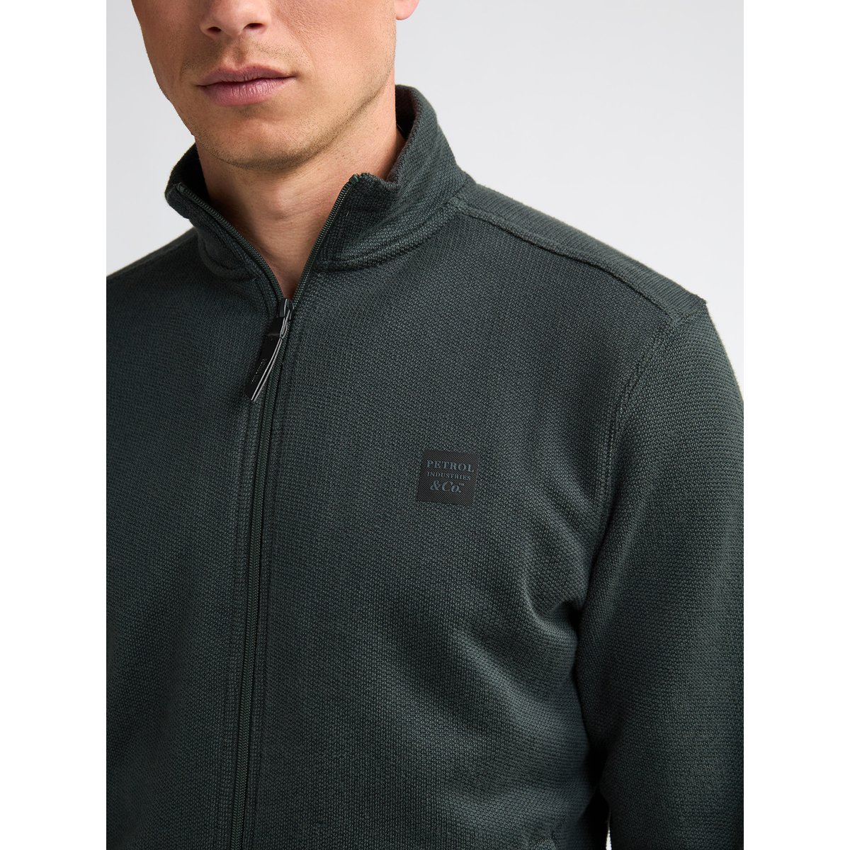 Sweat zippé en molleton forgeline vert deep green, PETROL INDUSTRIES