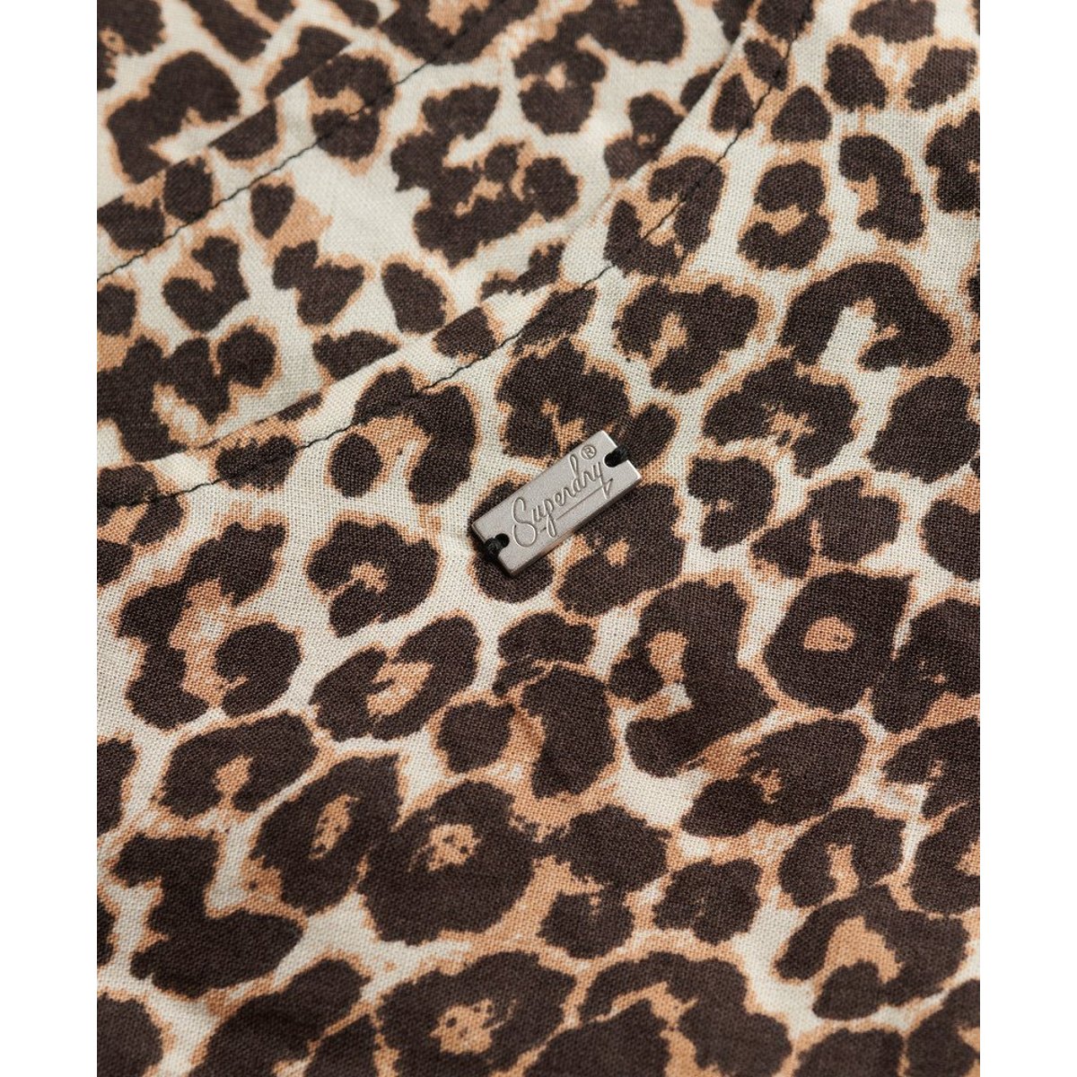 Robe nuisette courte asymétrique léopard diagonal, SUPERDRY