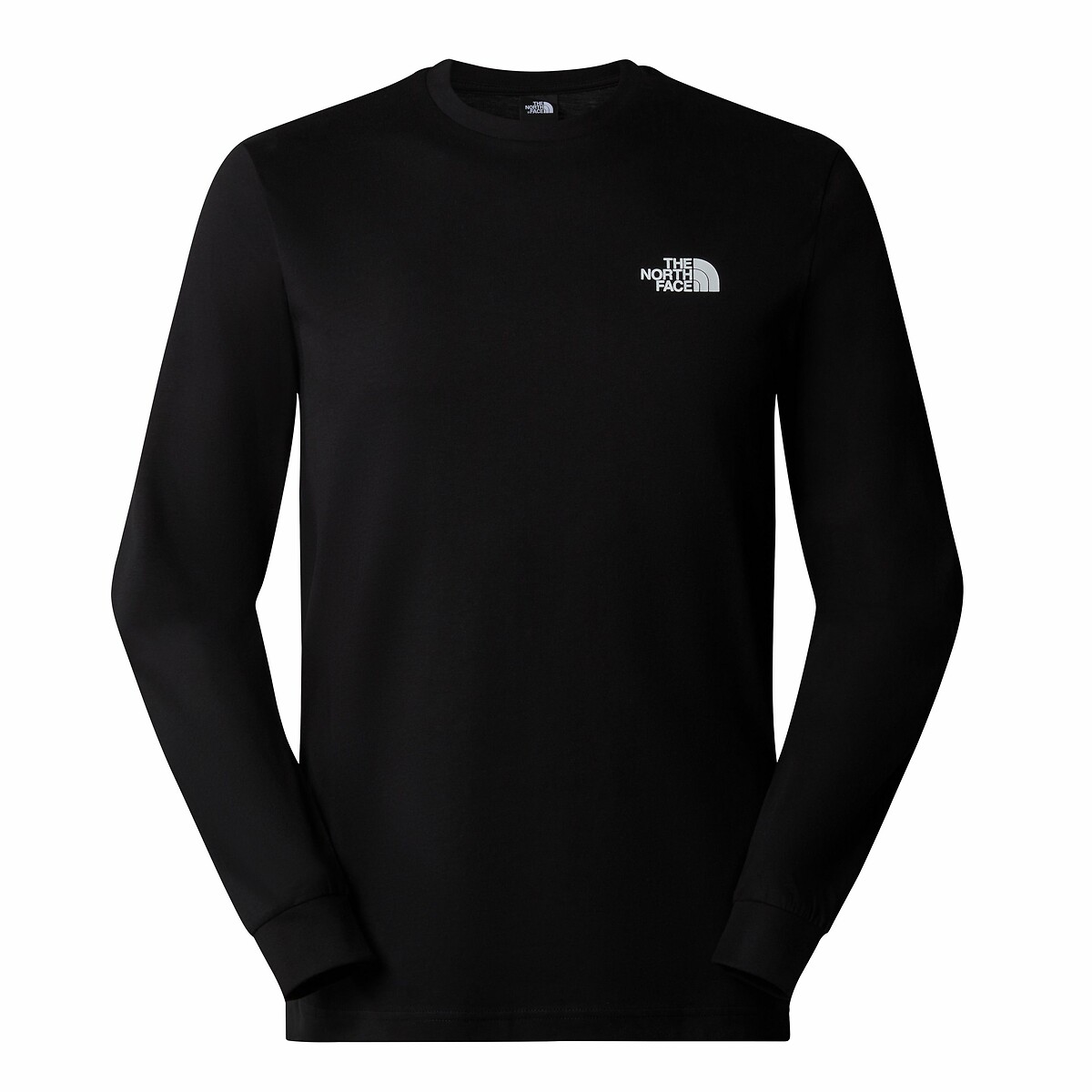 Red Box Cotton T-Shirt with Logo Print and Long Sleeves black, THE NORTH FACE