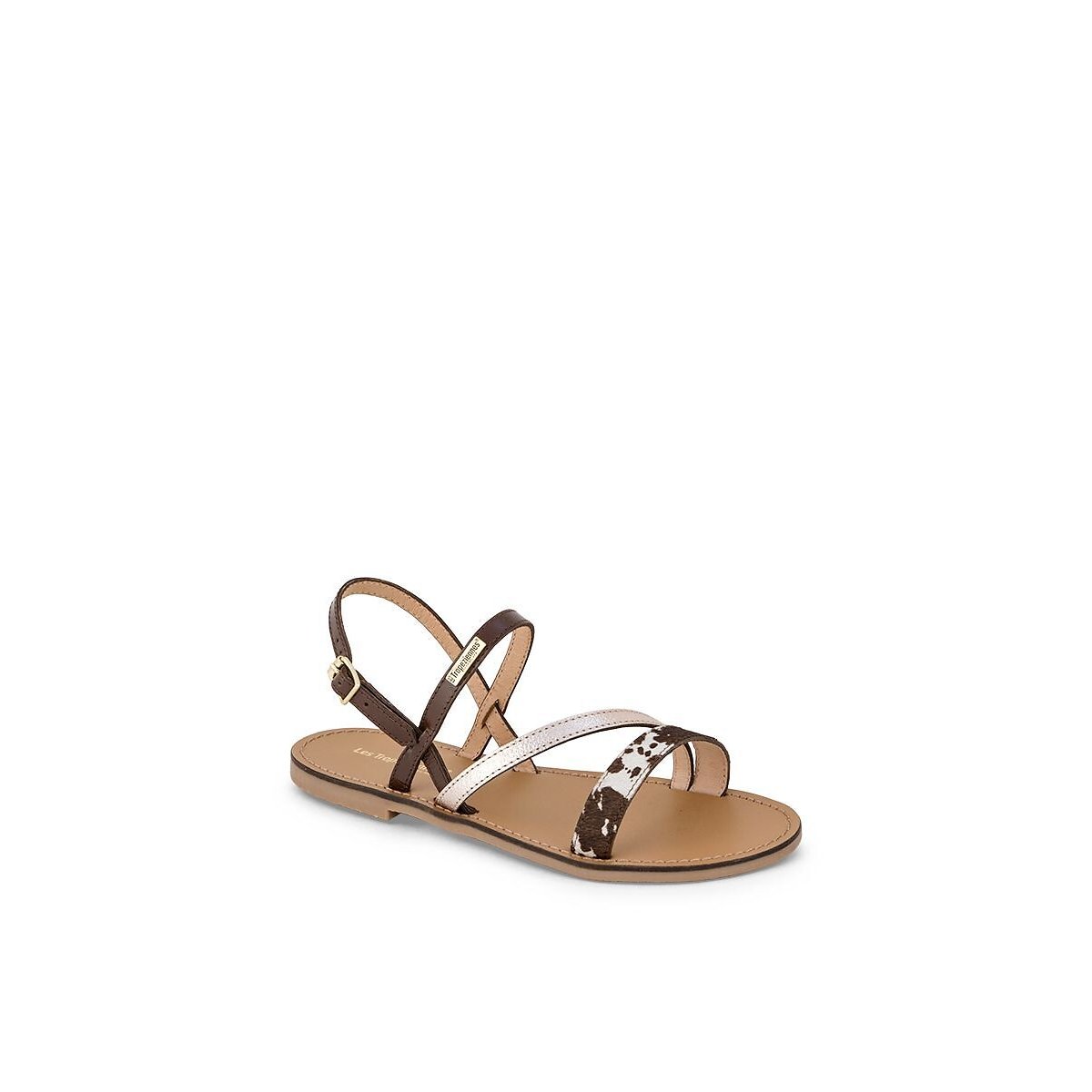 Sandales cuir Baden marron/blanc, LES TROPEZIENNES PAR M.BELARBI