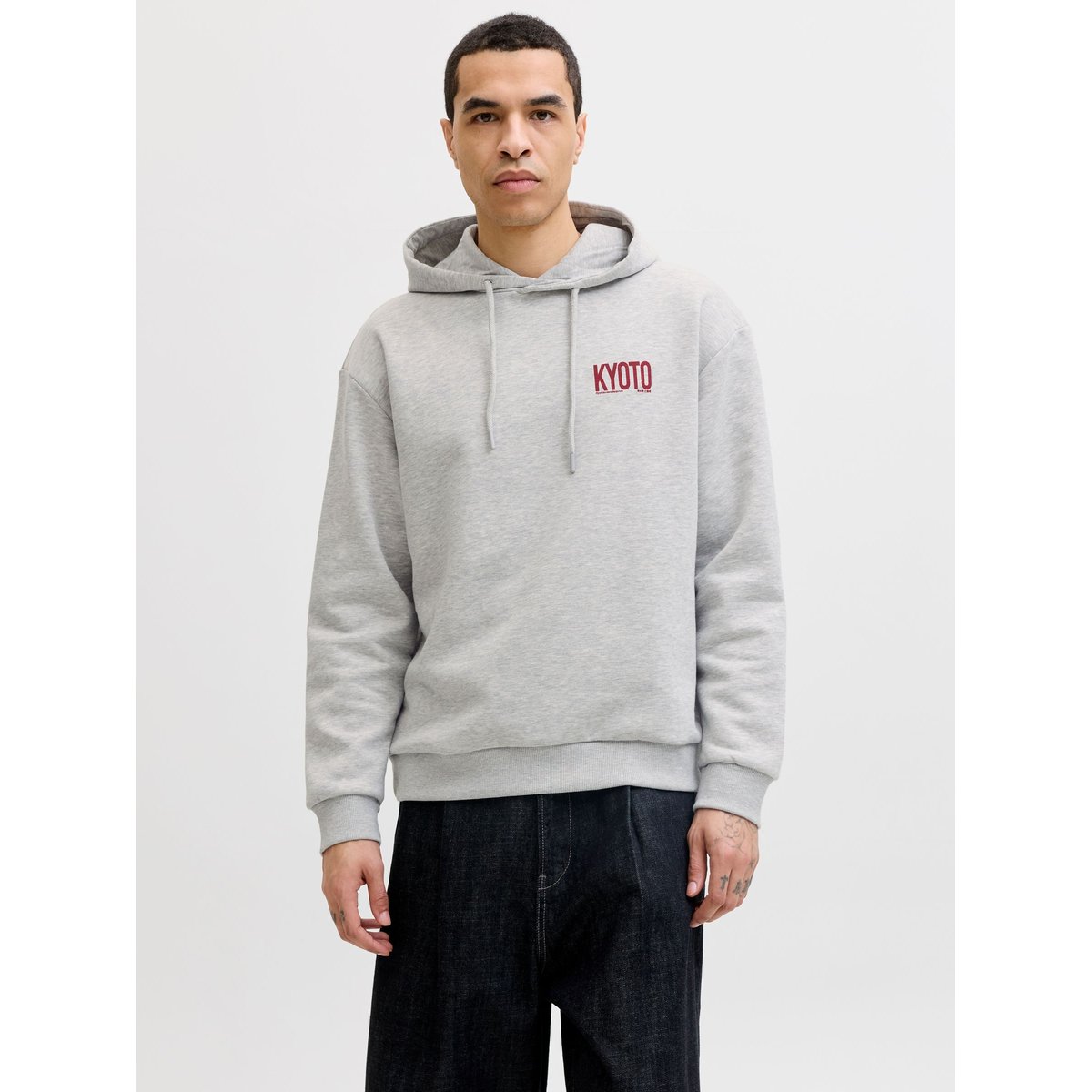 Sweat À Capuche grise - light grey melange, JACK & JONES