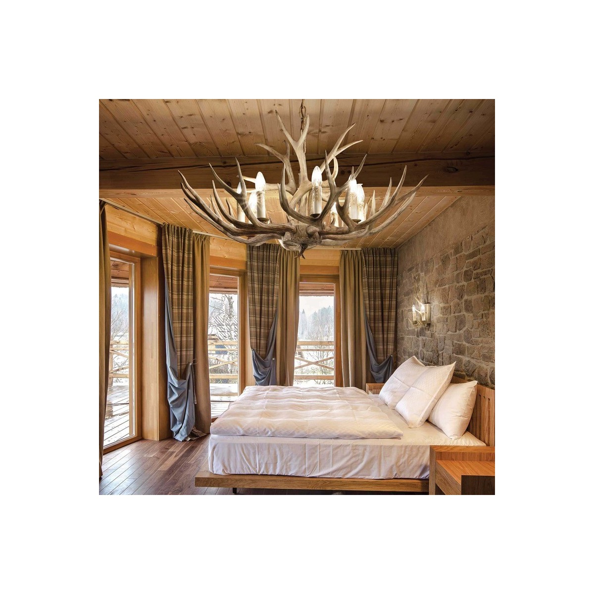 Lustre CHALET marron, IDEAL LUX