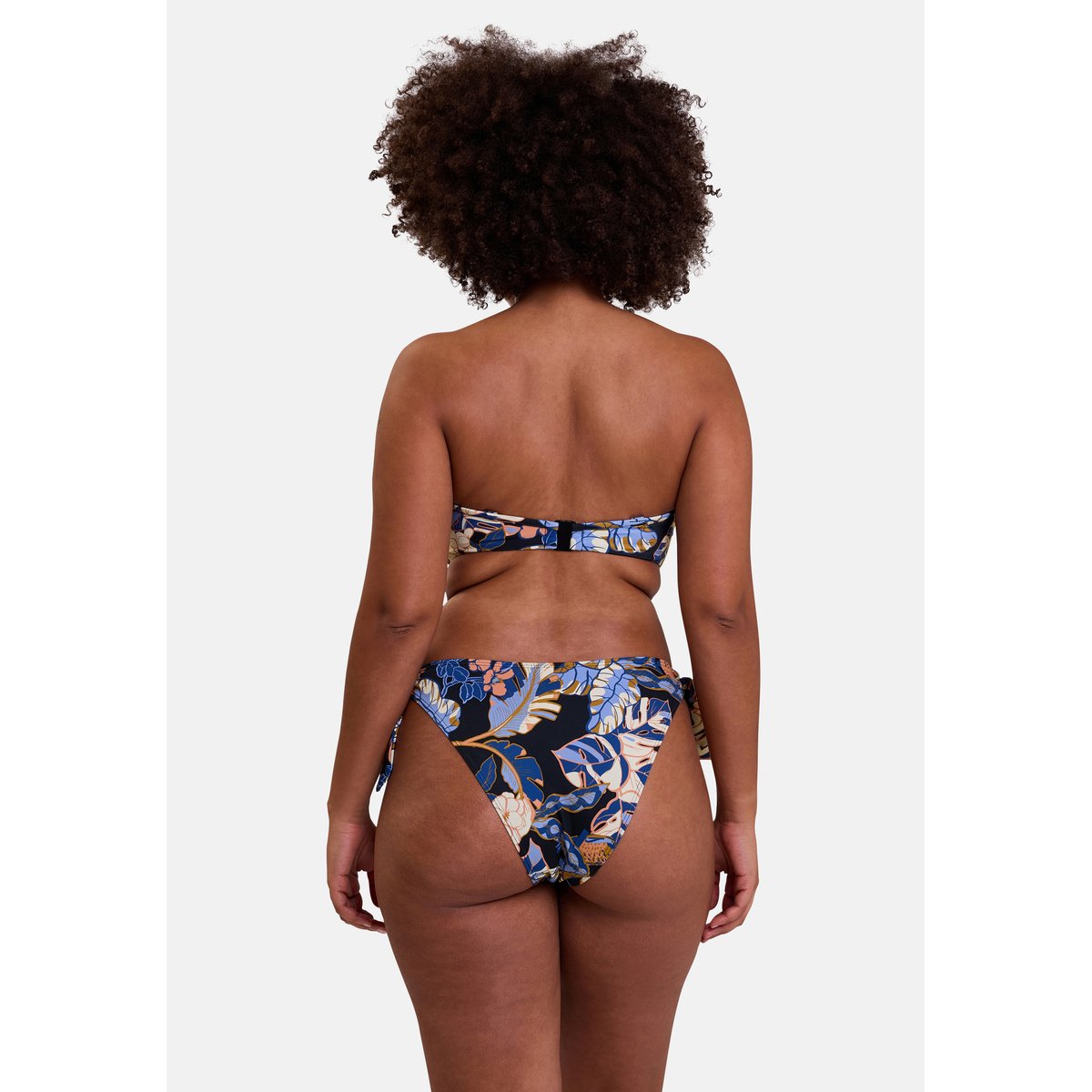 Haut de maillot de bain bandeau Fidji imprimé exotique noir, SANS COMPLEXE