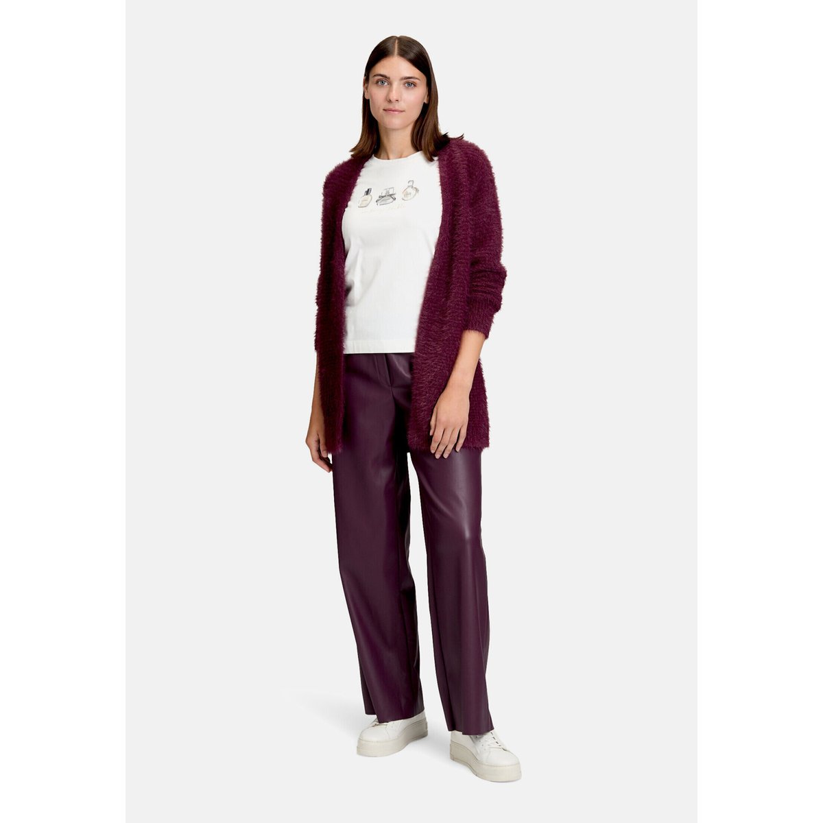 Cardigan en maille sans fermeture dark aubergine, BETTY & CO