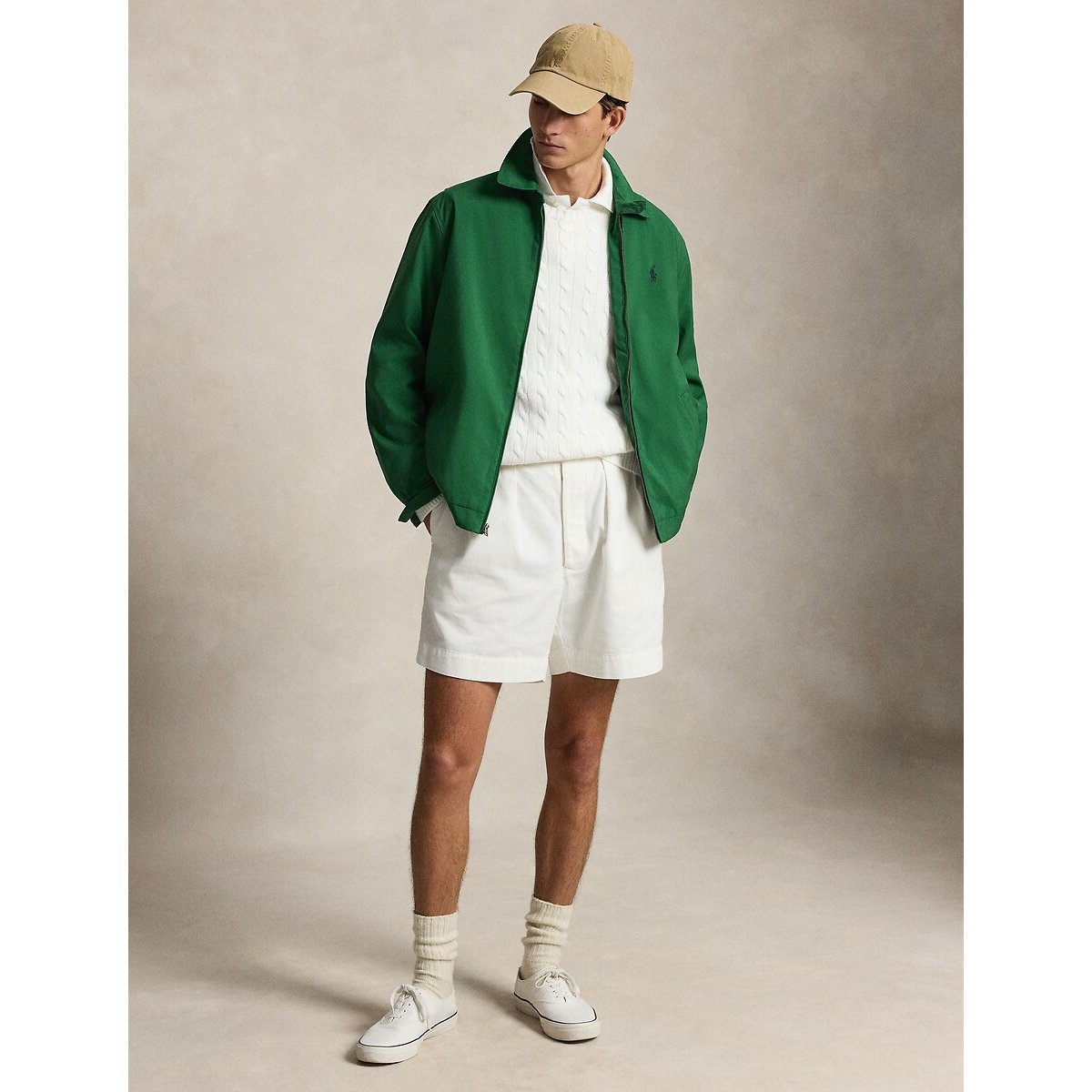 Casaco de sarja bi-swing verde-floresta, POLO RALPH LAUREN