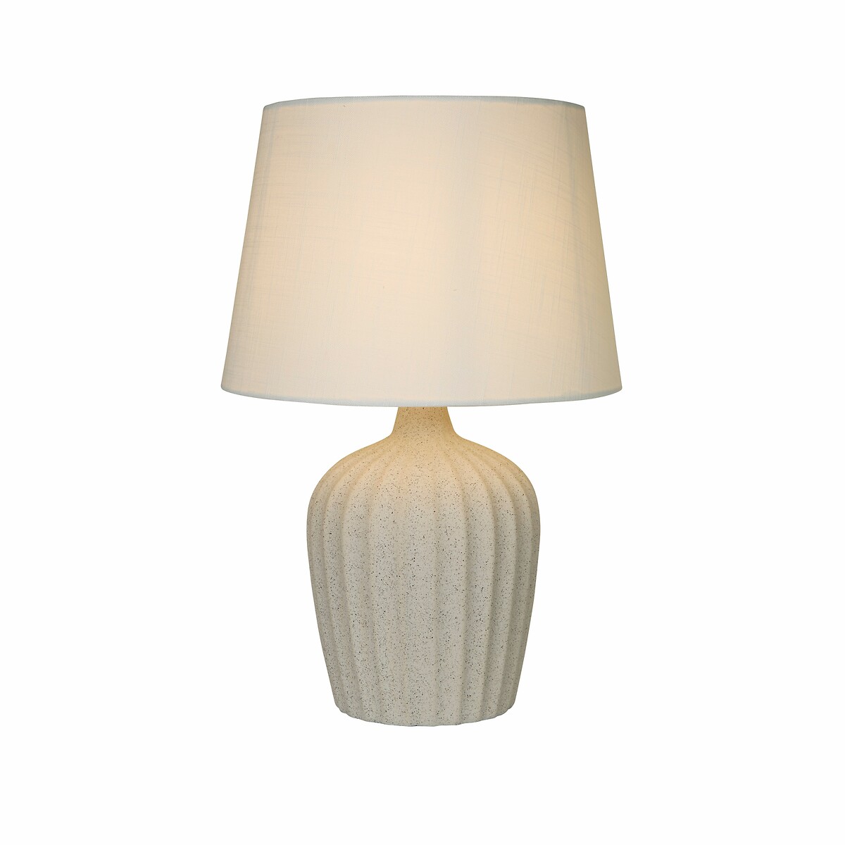 Pantin Large Fluted Ceramic Table Lamp with Tapered Shade cream, SO'HOME