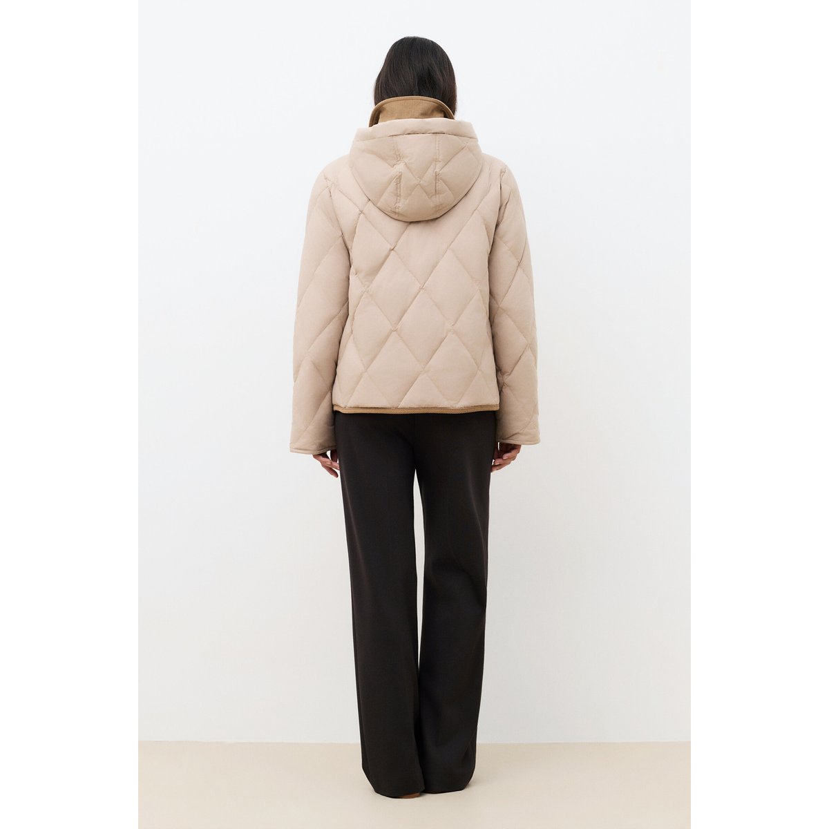 Manteau droit col chemise GMAGGIECOURTE beige, CAROLL