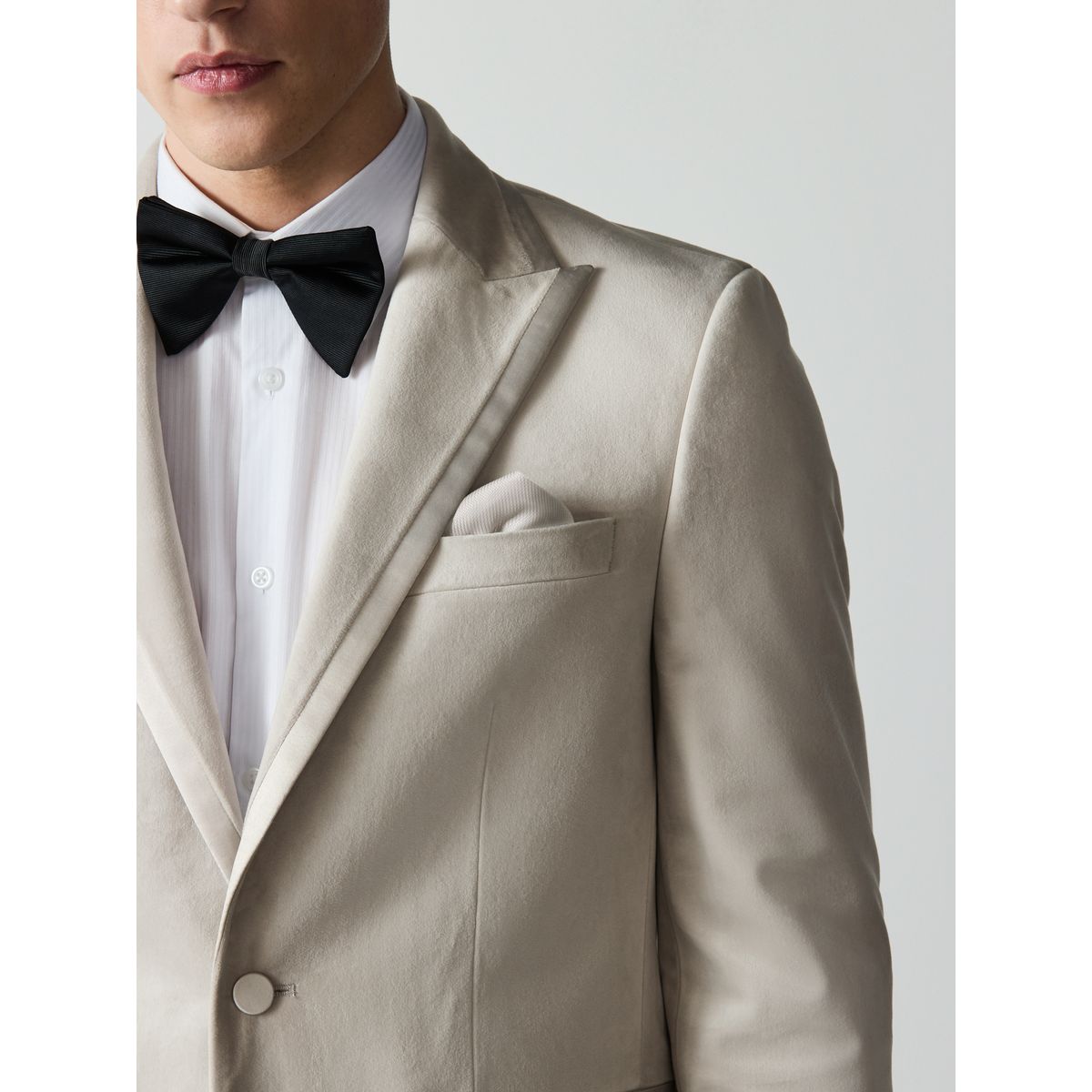 Blazer en velours blanc cassé, NEXT