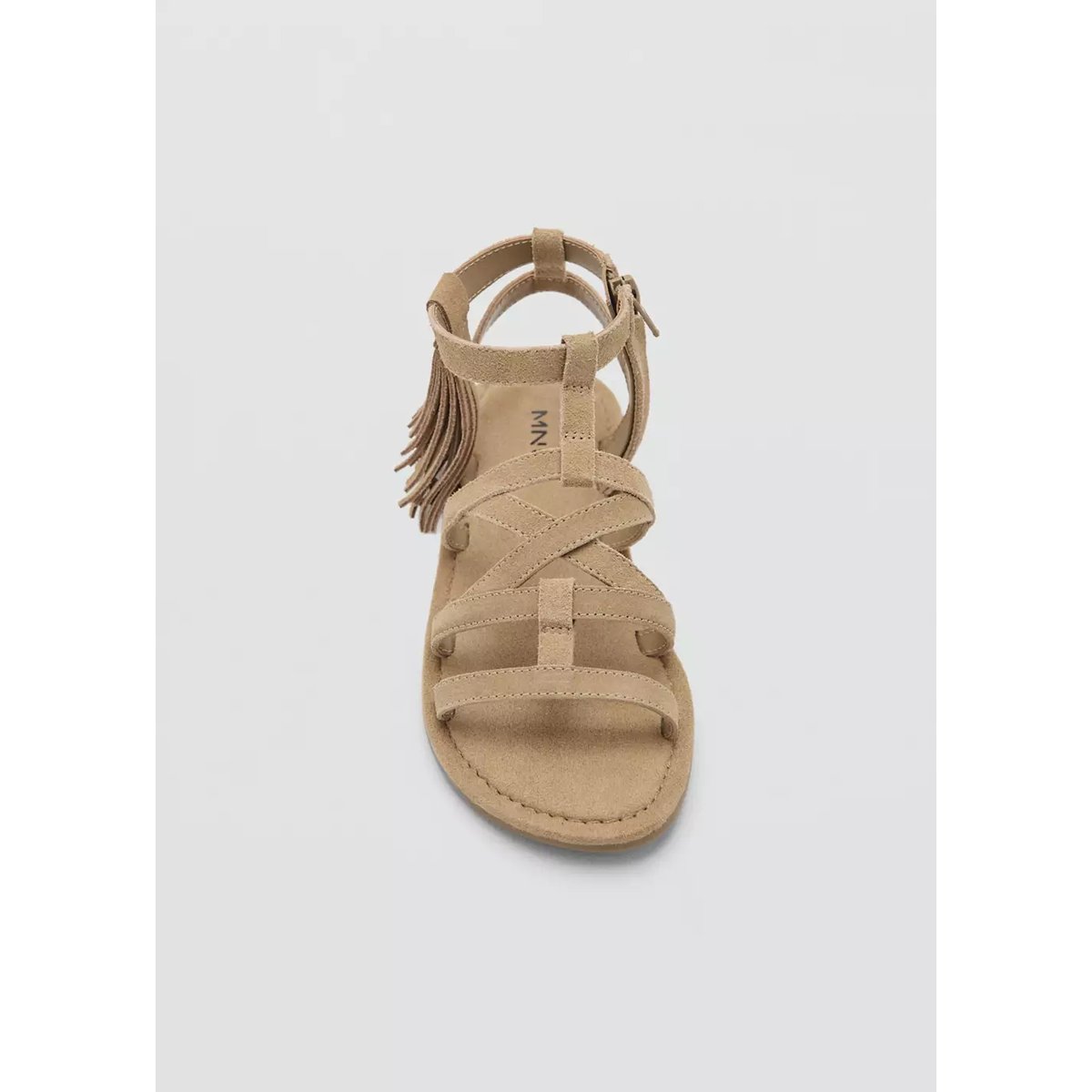 Sandales cuir franges marron, MANGO KIDS
