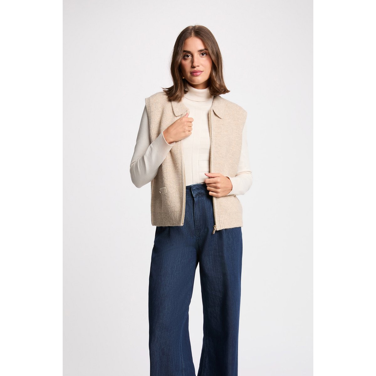 Gilet sans manches creme, MORGAN