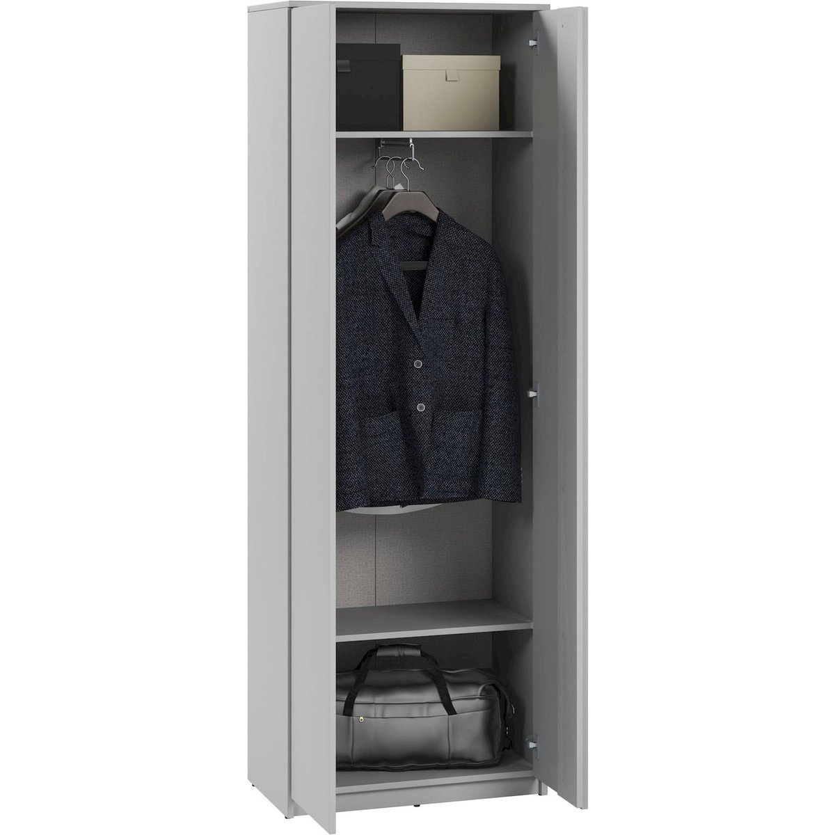 Armoire 2 portes collection SIMPLY gris, RECOLLECTION