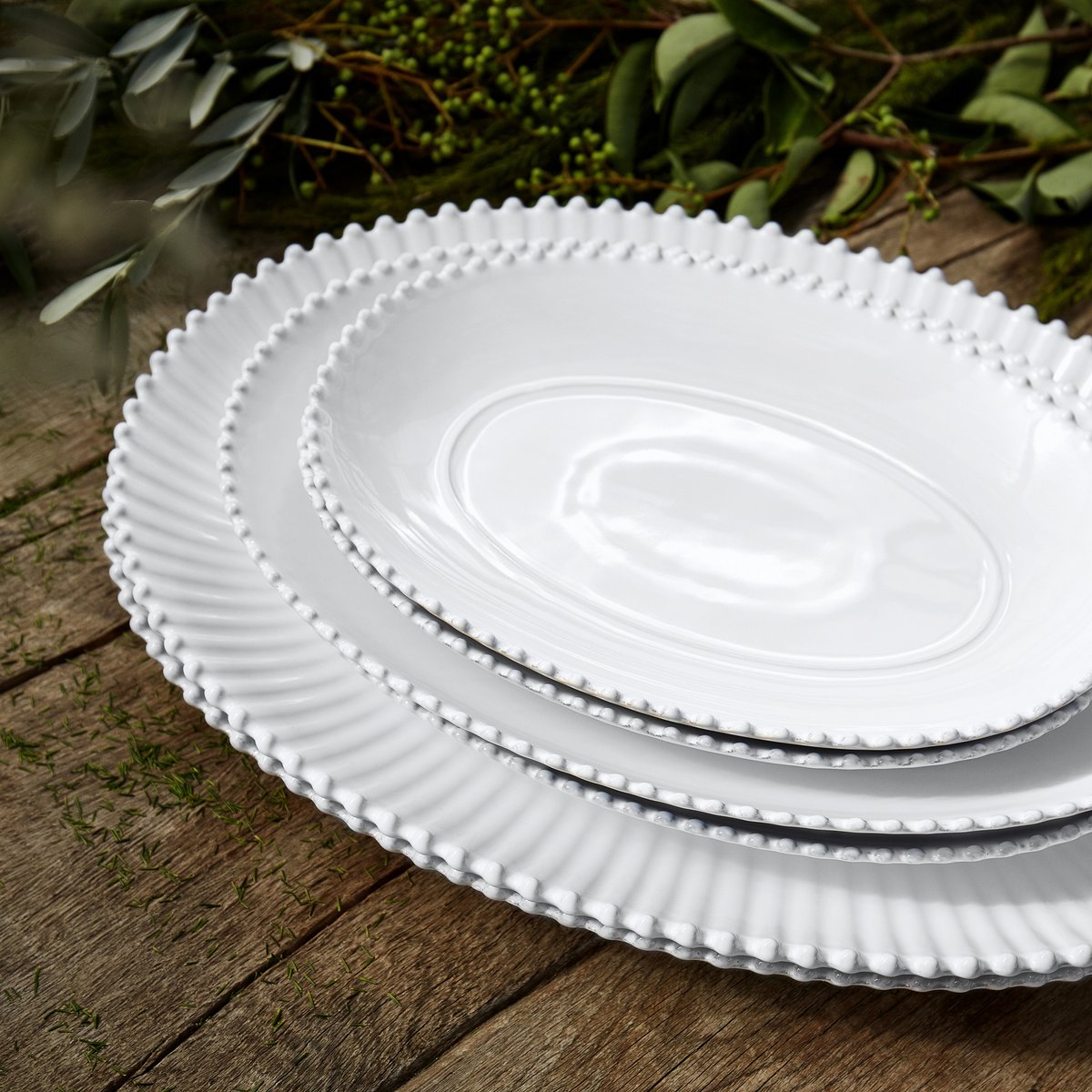 Plat Ovale Grand Pearl blanc, COSTA NOVA
