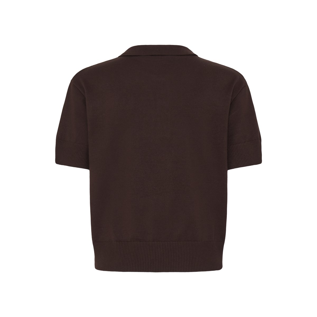 Pull en maille manches courtes marron chocolate torte, ICHI