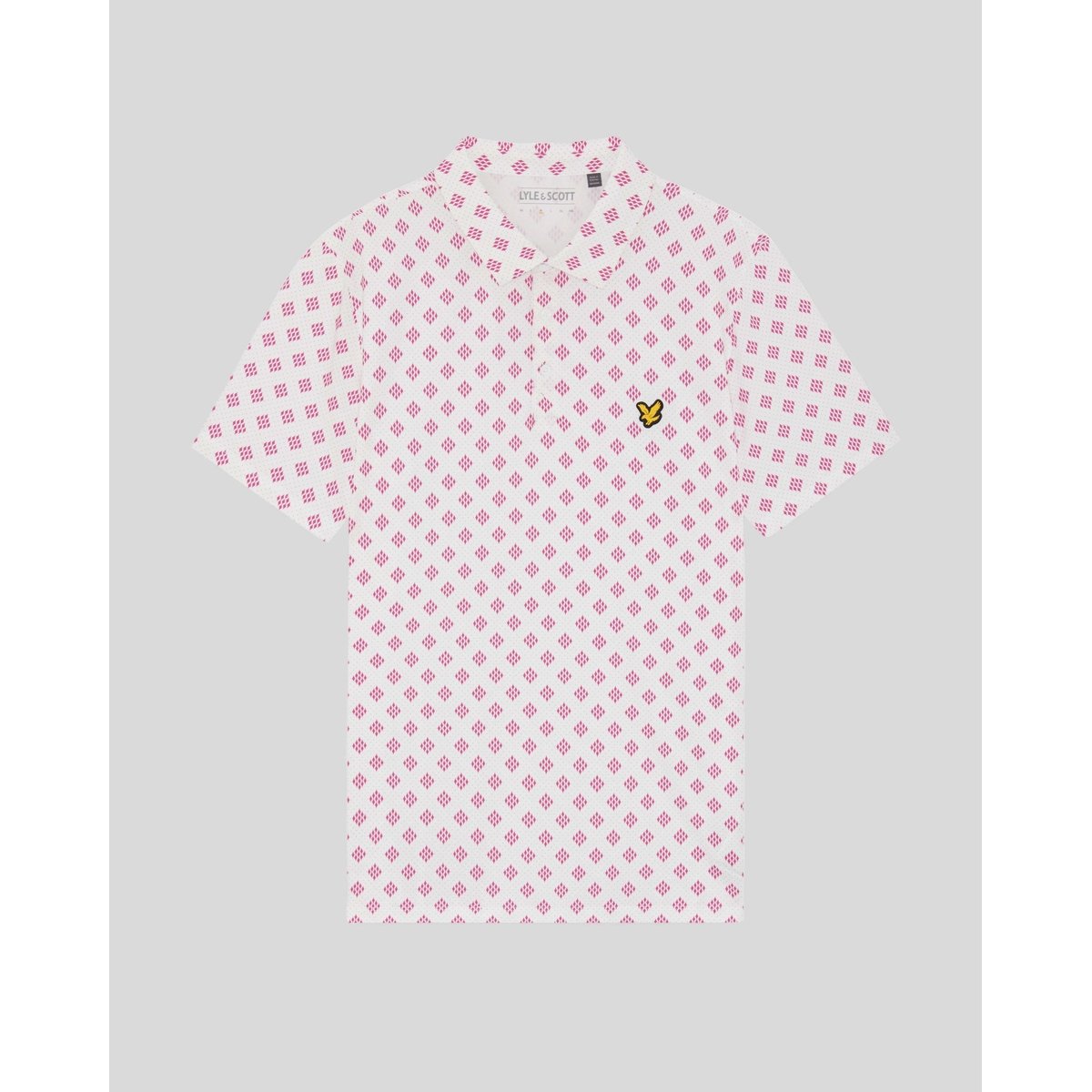 Polo à losanges imprimé blanc, LYLE & SCOTT