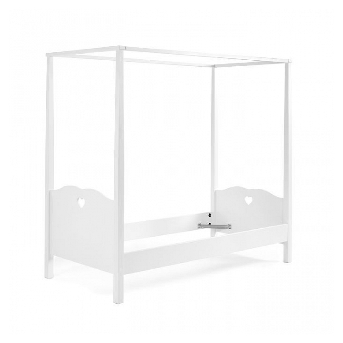 AMORI Lit simple à baldaquin laque + sommier couleur unique, VIPACK