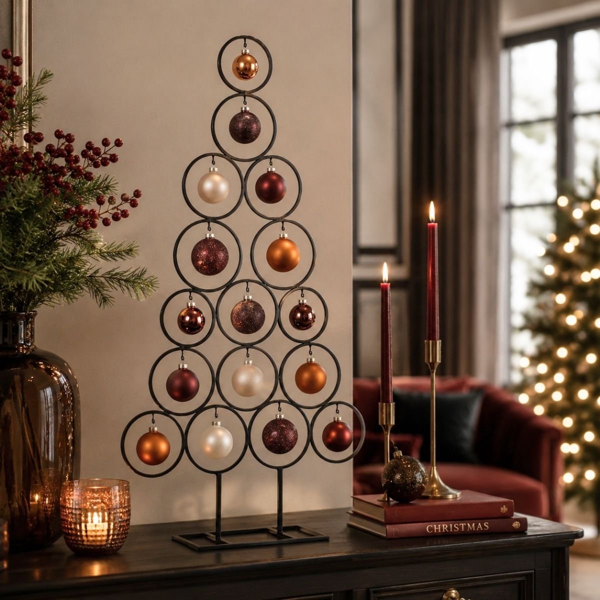 Sapin de Noël décoratif pour ornements noir, MICA DECORATIONS