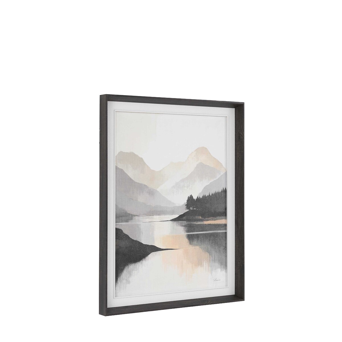 72x92cm Mountain Reflections Framed Canvas grey, ÉDITÉ