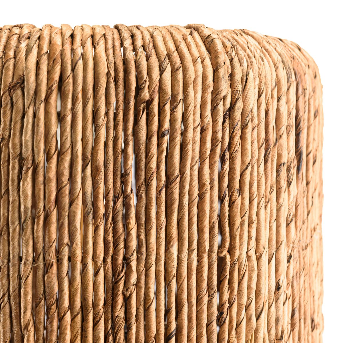 Lampe 30x30cm en rotin couleur naturelle et bois de teck recyclé SWING bois naturel, PIER IMPORT