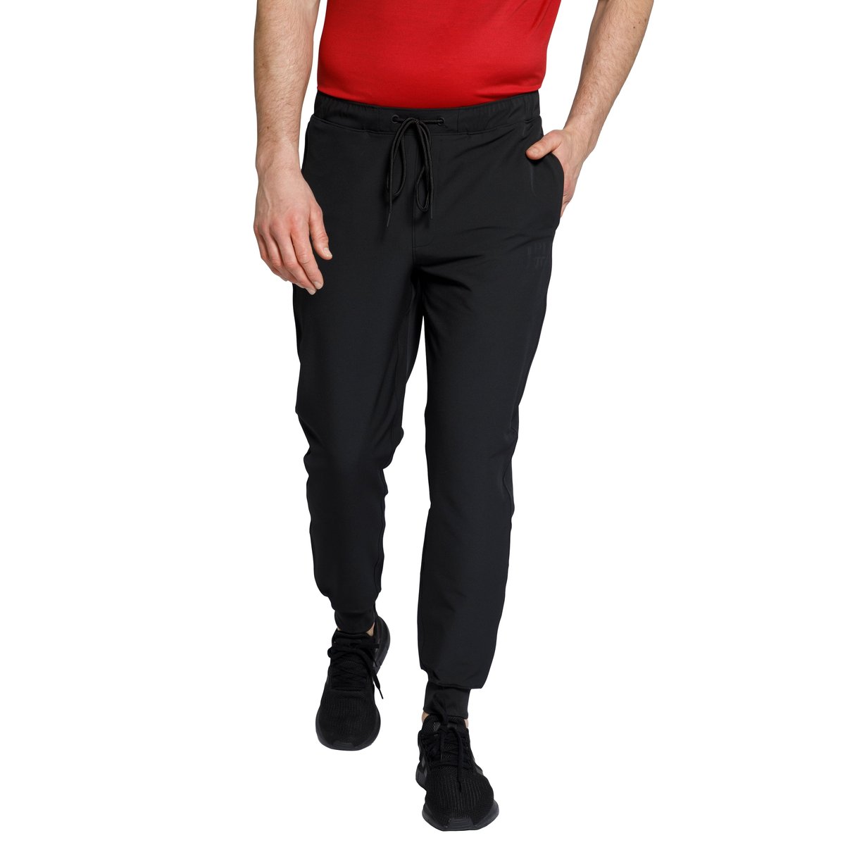 Pantalon technique à taille élastique noir, JP1880