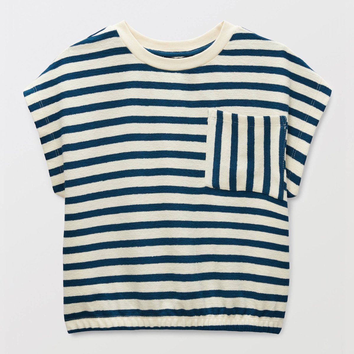 T-shirt rayé en coton prussien, MONOPRIX