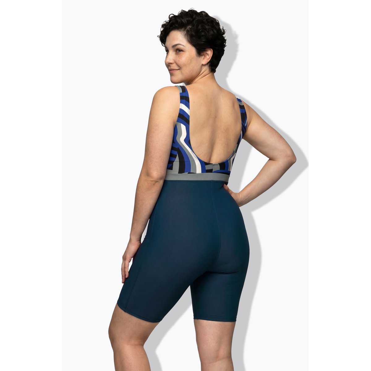 Maillot de bain à jambes longues bleu foncé, ULLA POPKEN