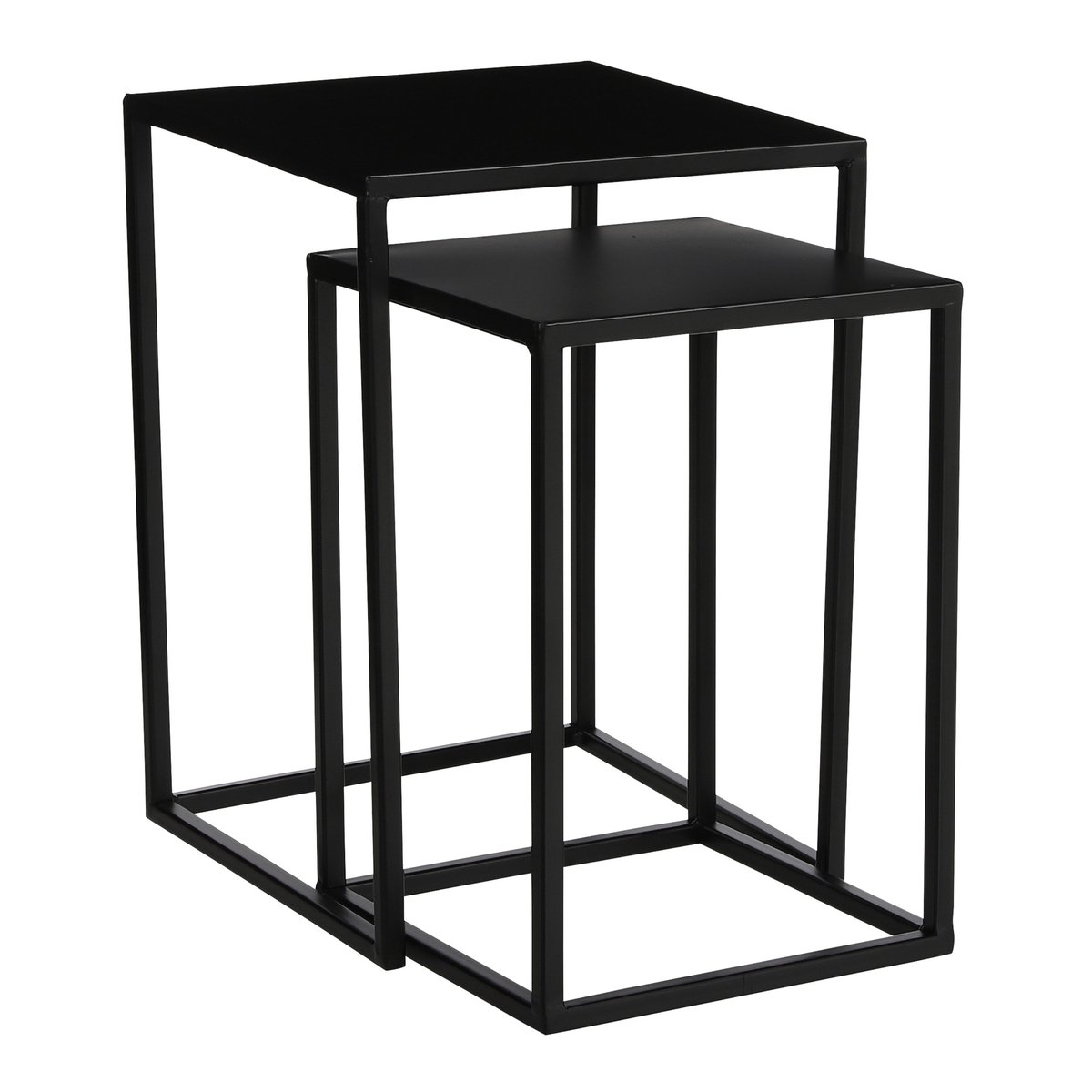 Lot de 2 tables d'appoint GOA noir, MICA DECORATIONS
