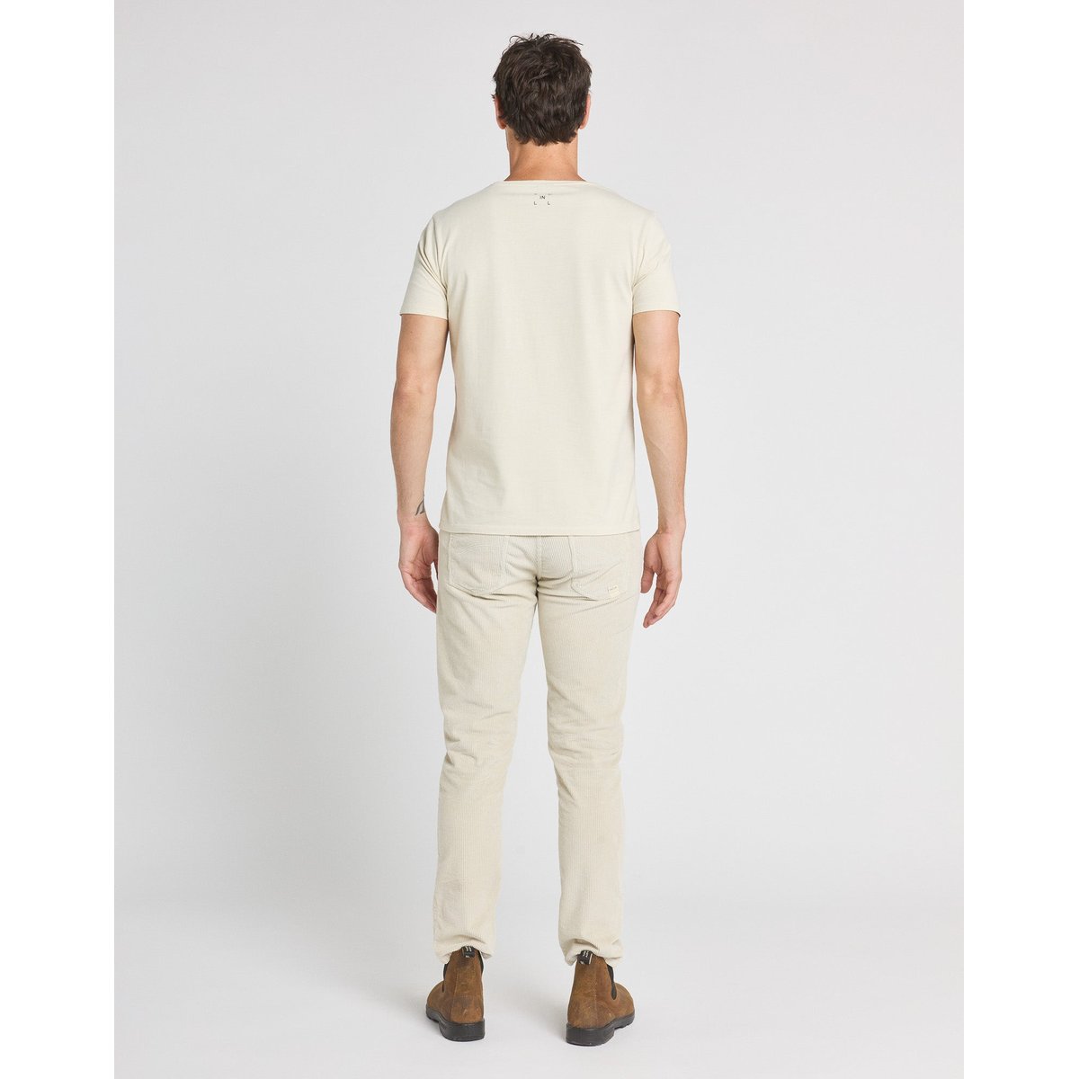 PANTALON REGULAR VELOURS BONEWHITE blanc casse, PULLIN