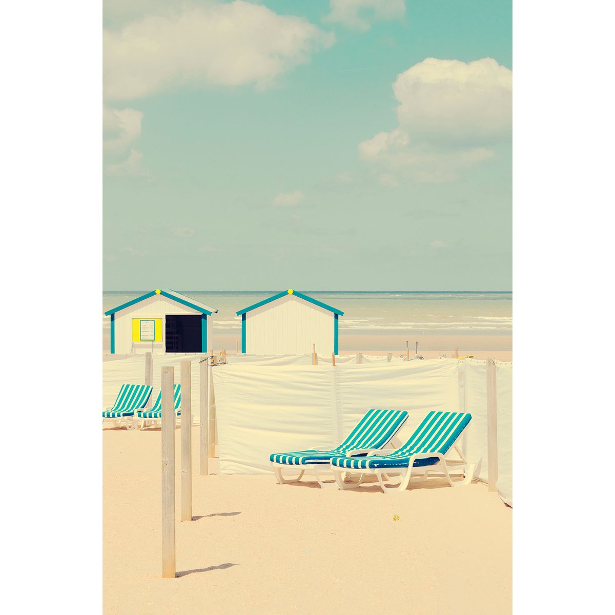 Tableau cabanes turquoise tableau alu dibond, HEXOA