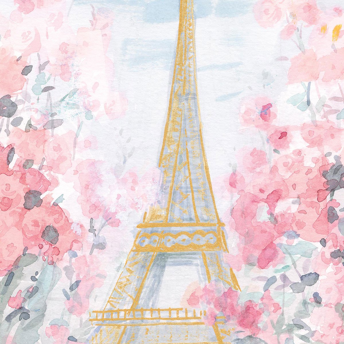 Papier peint tour eiffel en aquarelle intissé, HEXOA
