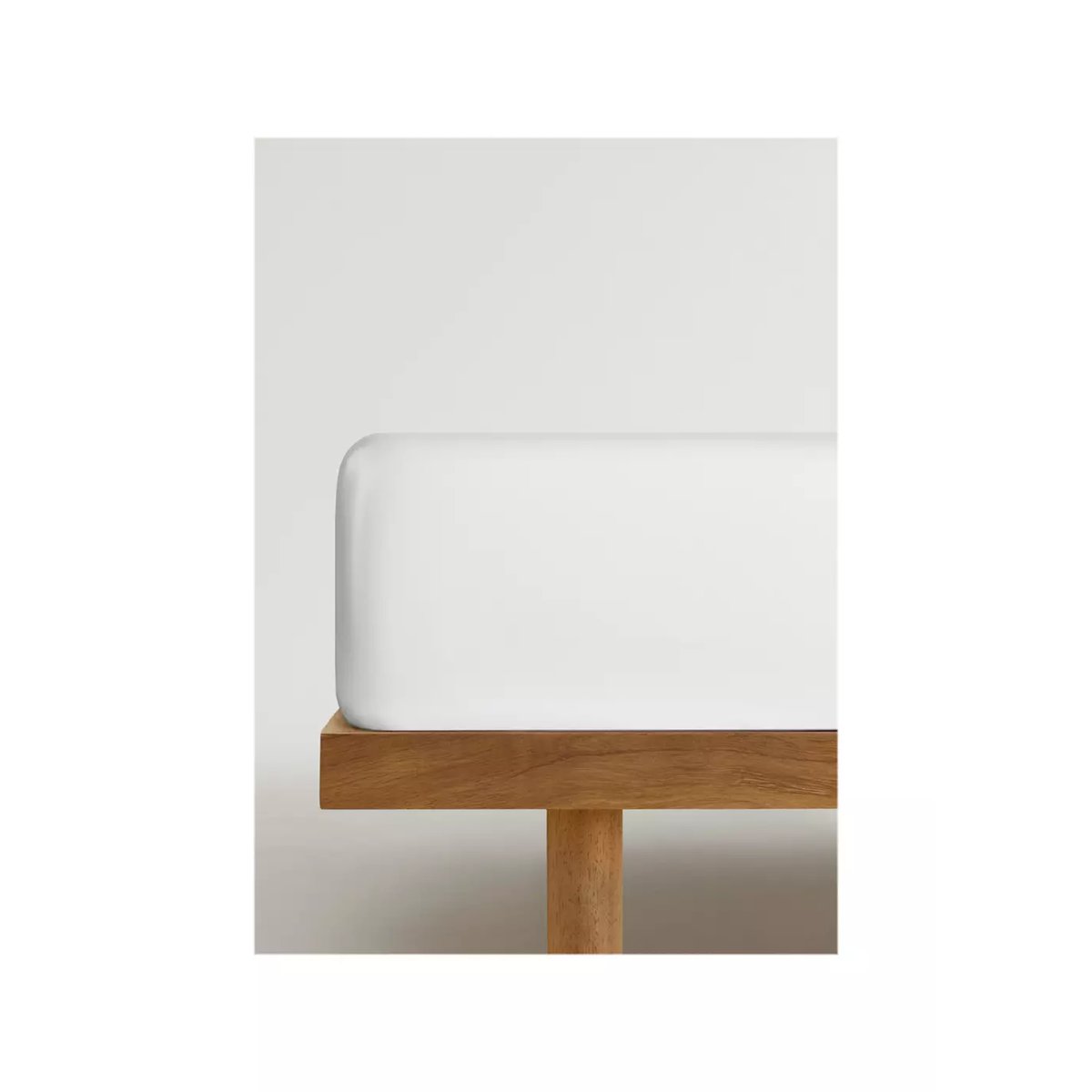Drap-housse percale de coton 500 fils lit 180 cm blanc, MANGO HOME