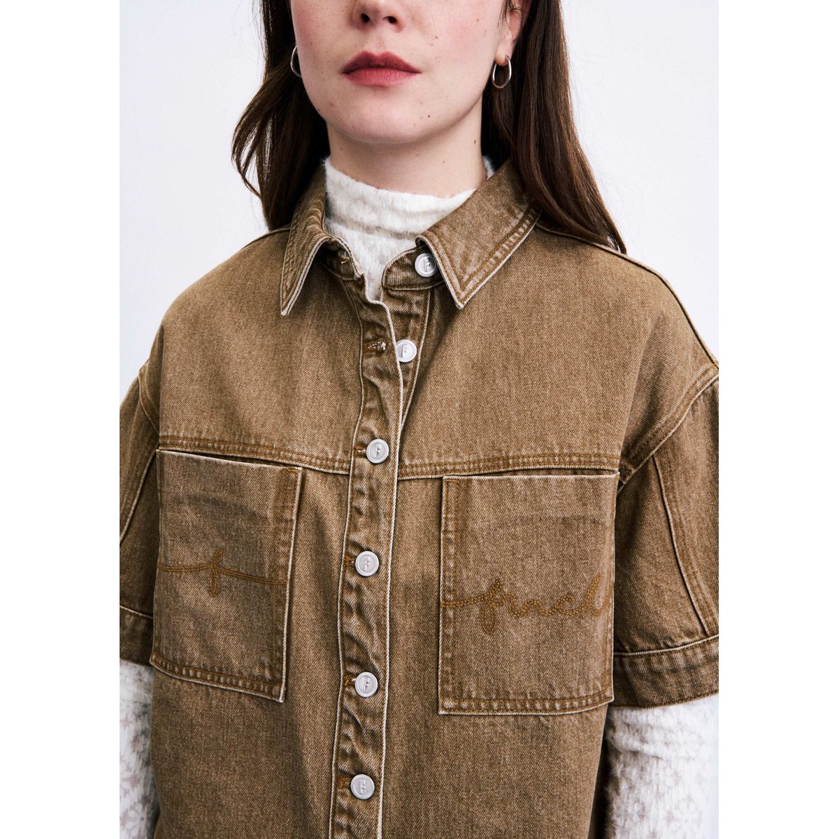 Chemise Inari en coton INARI marron glace, FRNCH