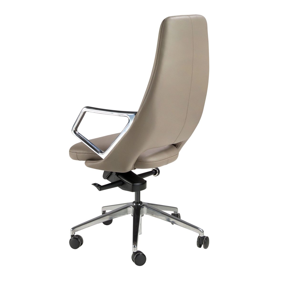 Fauteuil de bureau pivotant en similicuir acier noir, ANGEL CERDA