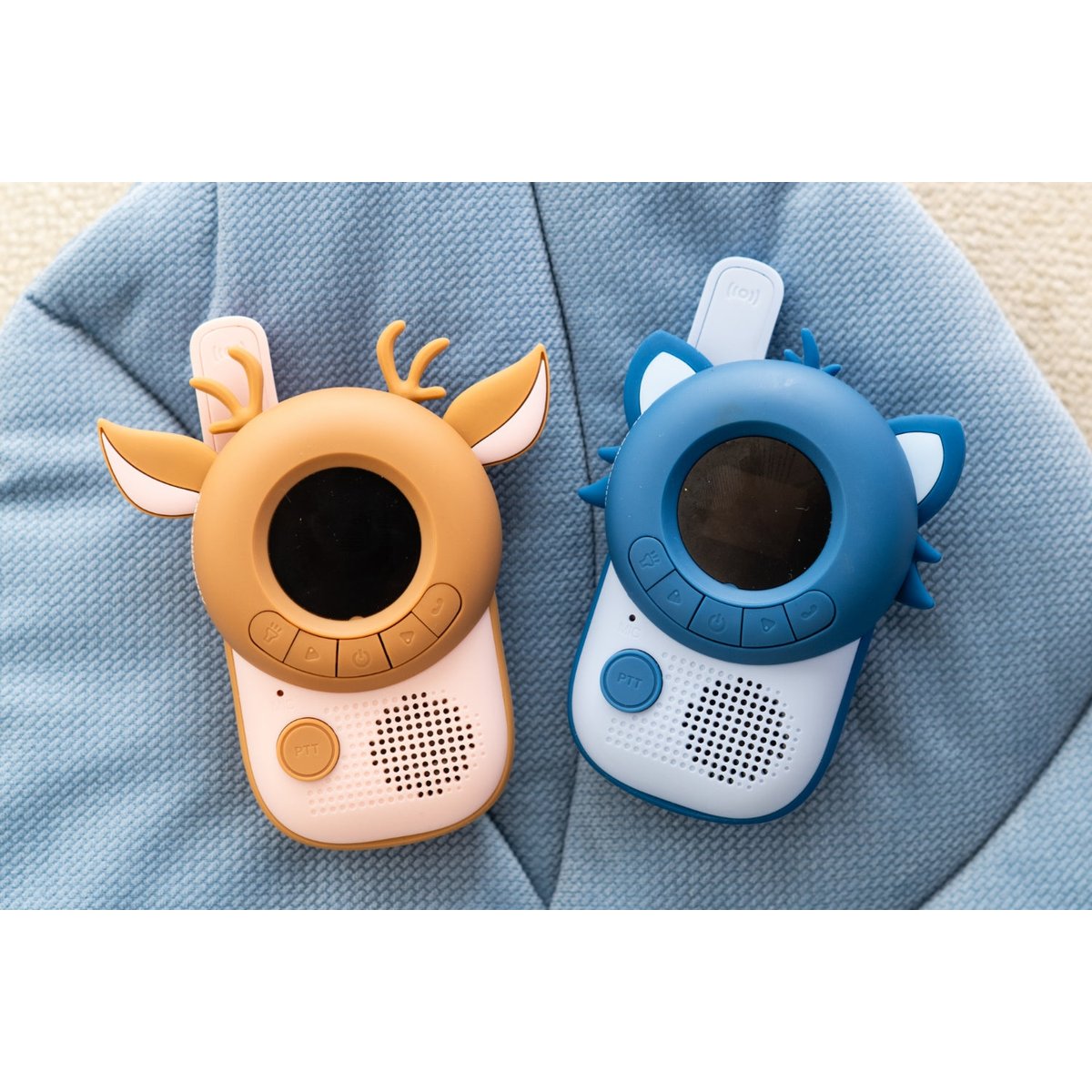 Zoo walkie talkie - Raton Laveur x Cerf The Zoofamily bleu, THE ZOOFAMILY