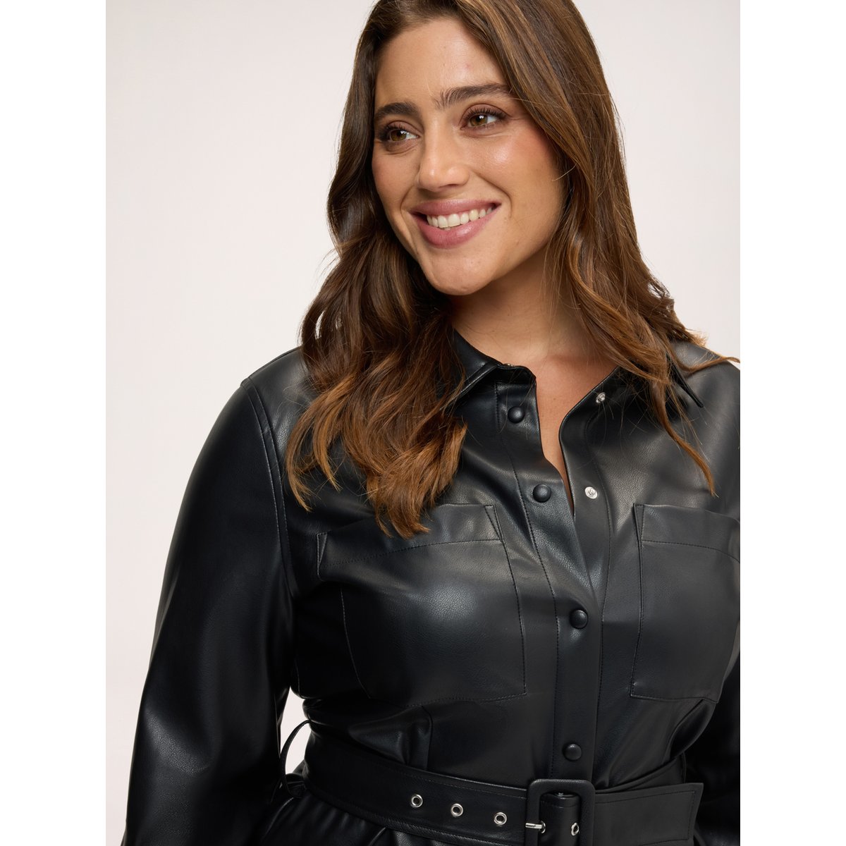 Robe chemisier courte avec ceinture noir, FIORELLA RUBINO