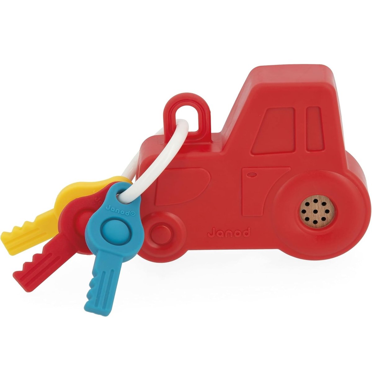 Hochet Interactif Porte-clés Tracteur rouge, JANOD