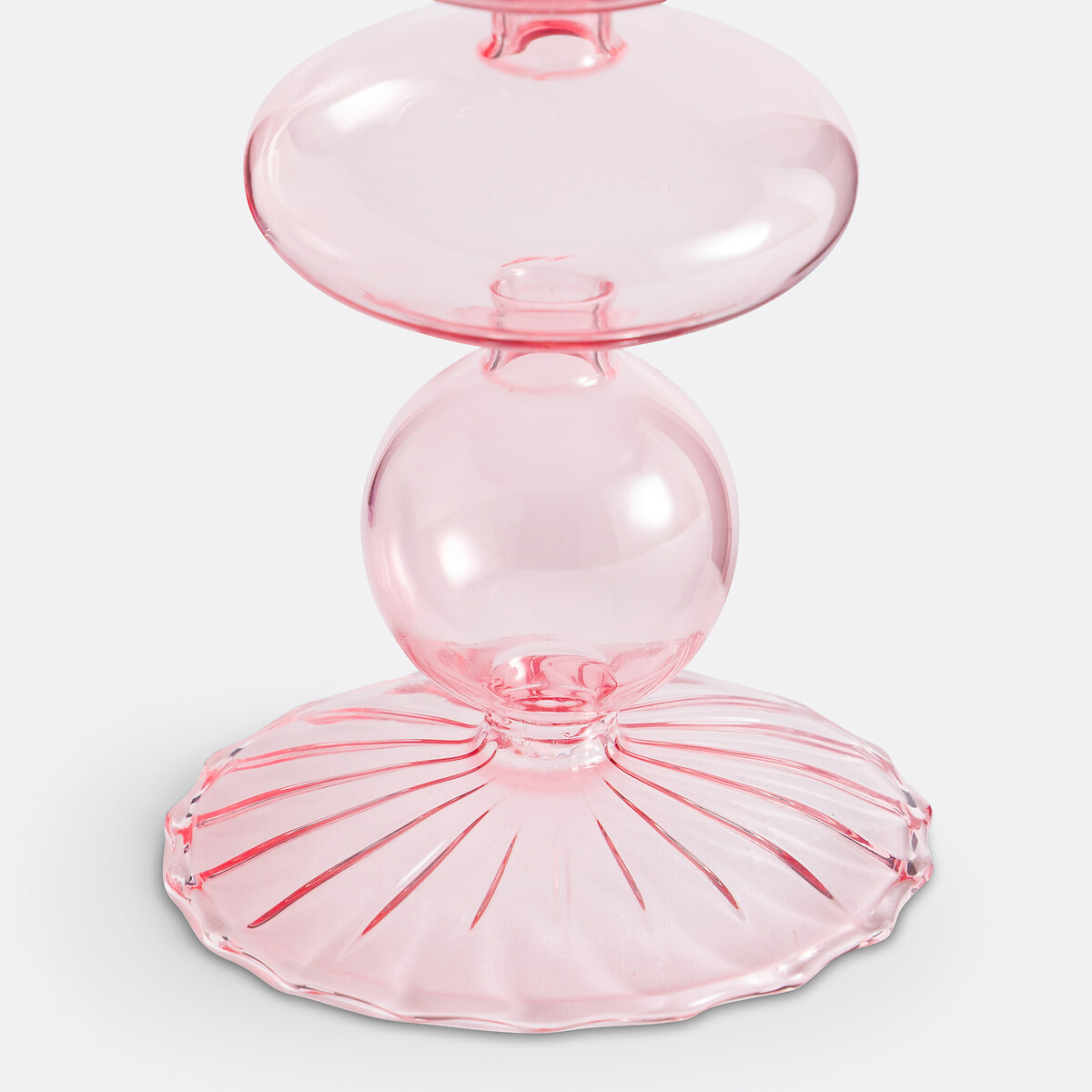 Bougeoir en verre H27,3 cm, Chilava rose, LA REDOUTE INTERIEURS