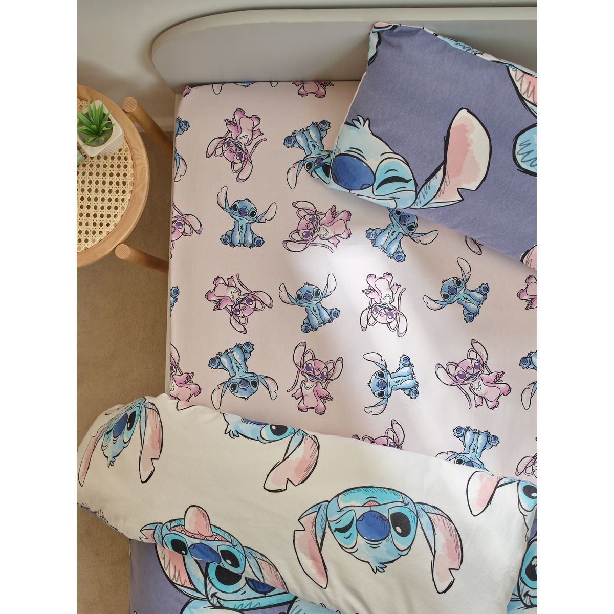 Drap-housse coton disney lilo et stitch rose, NEXT