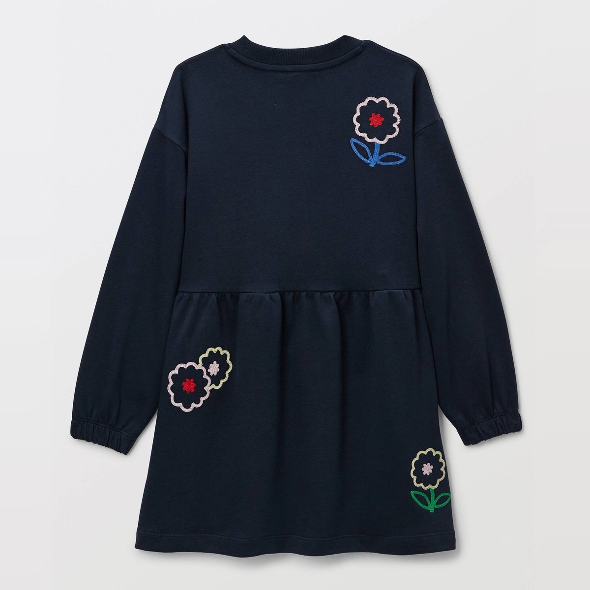 Robe en molleton brodée marine, MONOPRIX