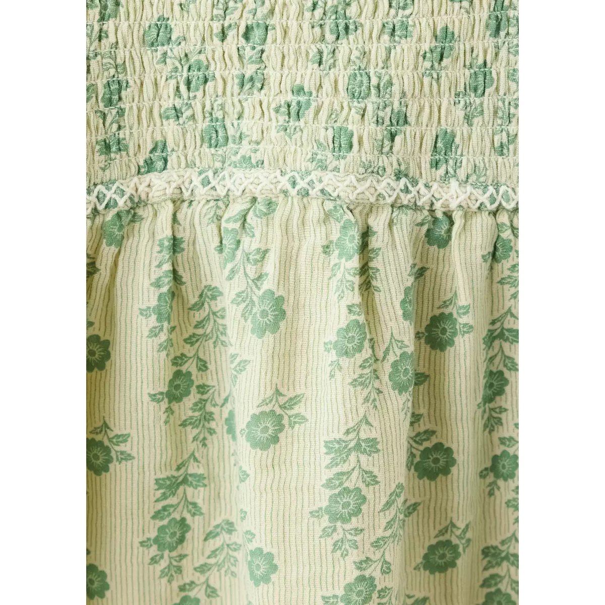 Blouse à bretelles à imprimé floral vert, MANGO KIDS