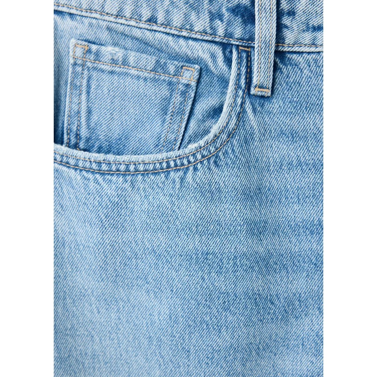 Jean balloon taille haute bleu moyen, MANGO