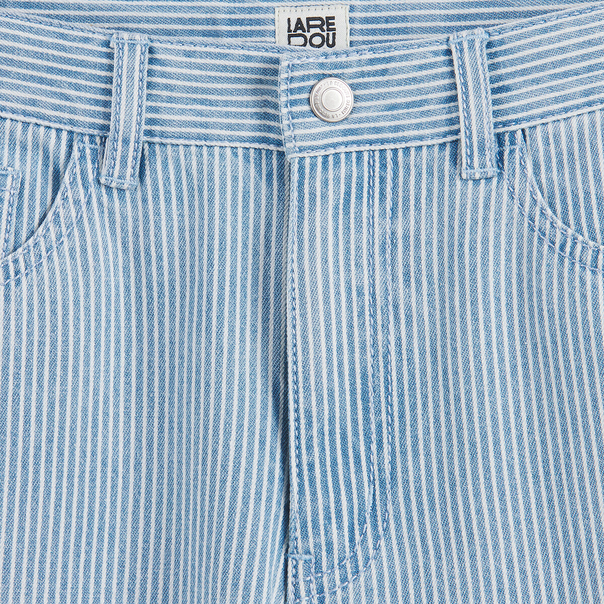 Gestreepte wijde broek gestreept blauw/wit , LA REDOUTE COLLECTIONS