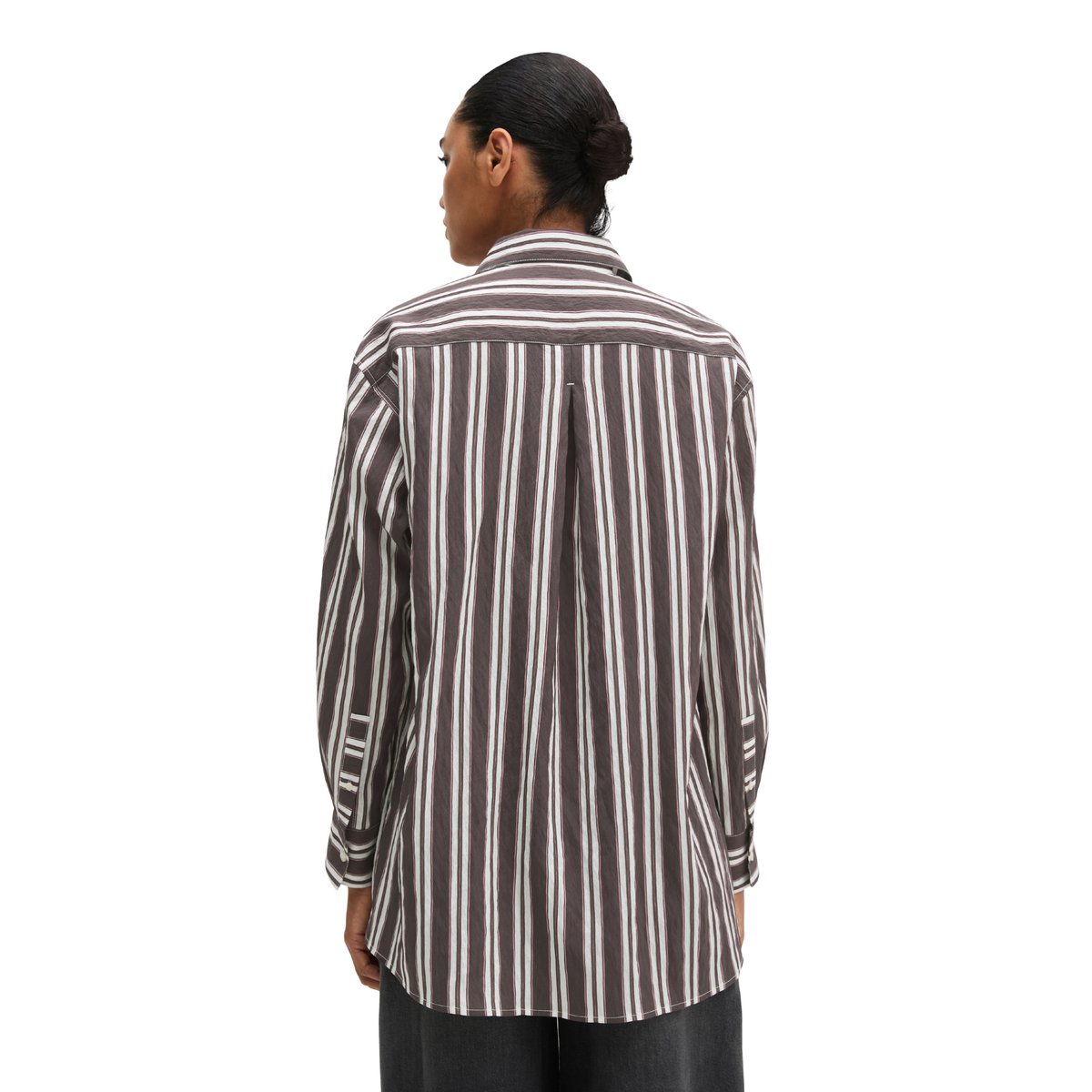 Chemise à rayures, coupe classique en mélange de modal marron foncé, MARC O'POLO