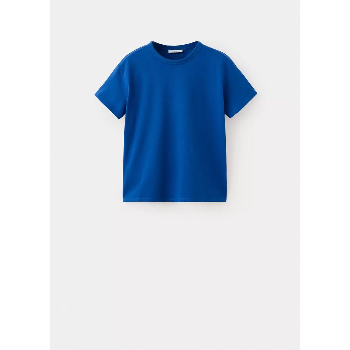 T-shirt coton manches courtes bleu électrique, MANGO TEEN