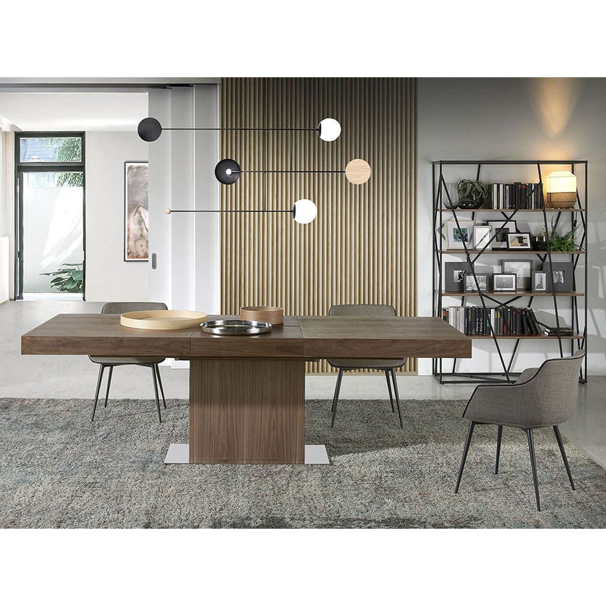 Étagères en noyer et en acier noir walnut | black, ANGEL CERDA