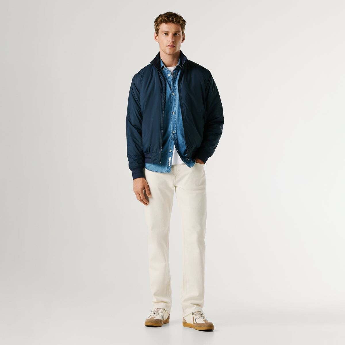 Veste Harrington À Col Montant bleu dulwich, PEPE JEANS