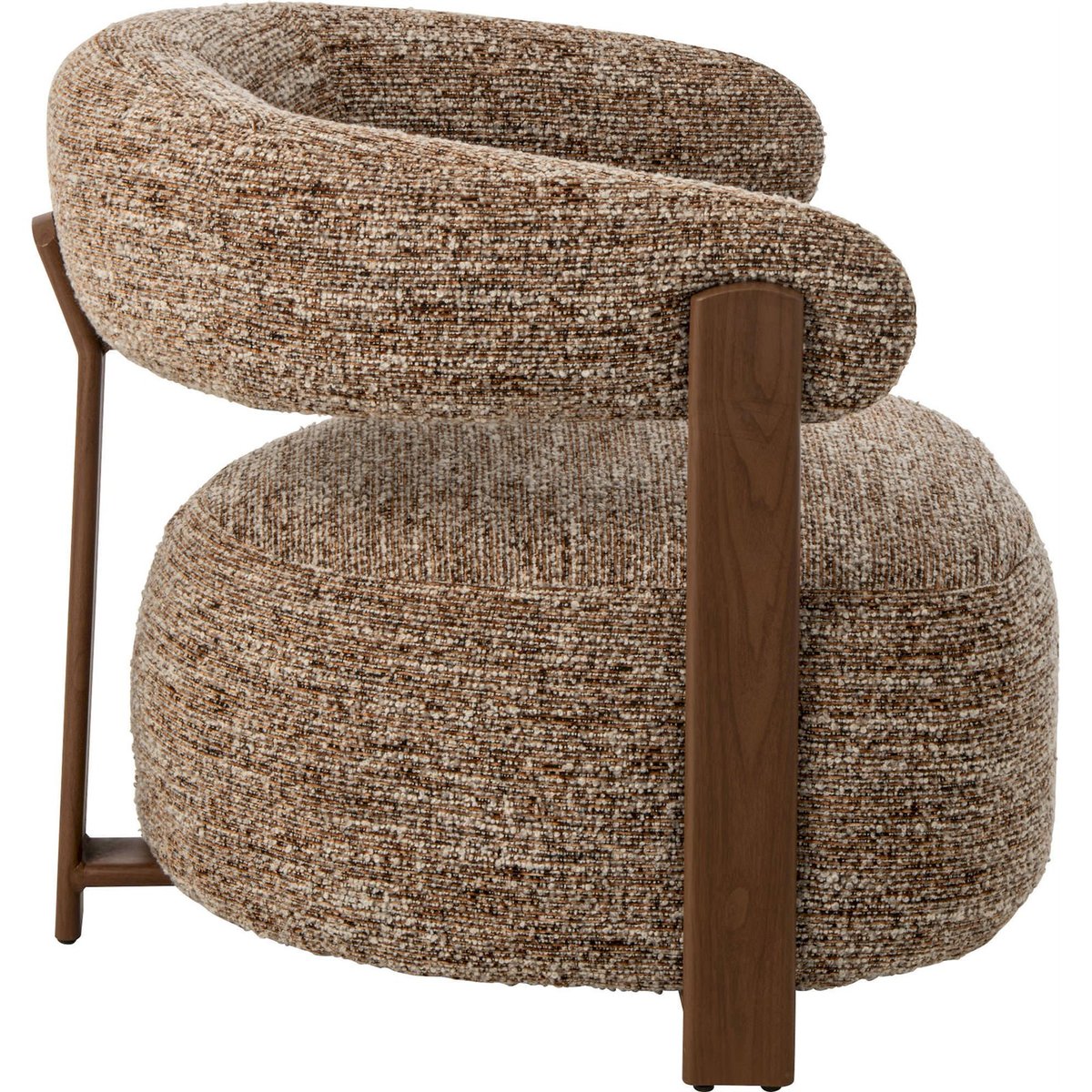Fauteuil enveloppant en tissu marron, RECOLLECTION