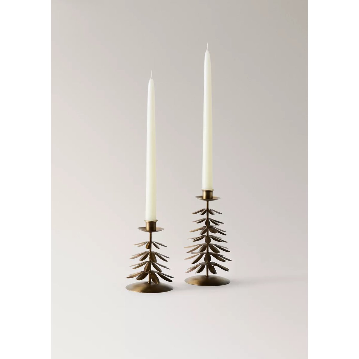 Petit bougeoir en fer en forme de sapin or, MANGO HOME
