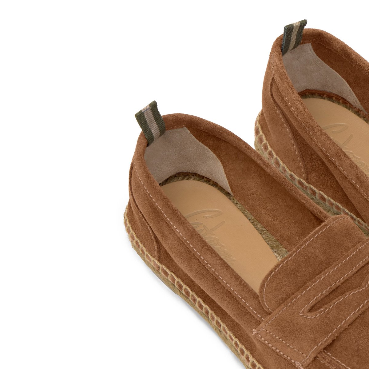 Espadrilles mocassins en cuir et jute NACHO LIGHT PLATFORM cognac, CASTANER